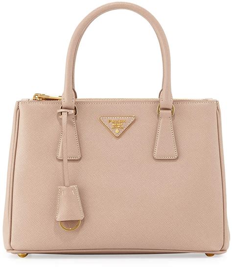 prada saffiano lux small double zip tote bag blush cammeo|PRADA Saffiano Lux Small Galleria Double Zip Tote Cammeo .